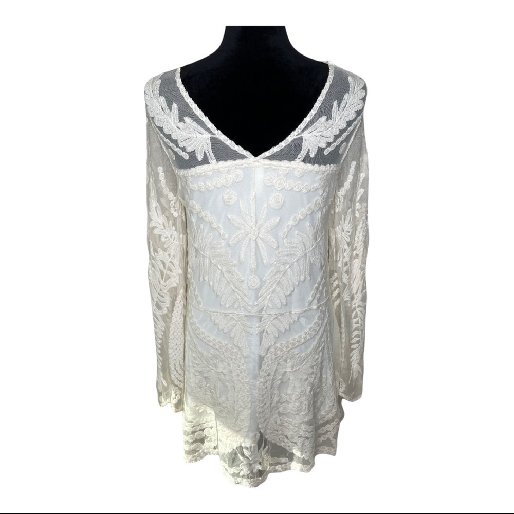Tokyo Darling Cream Colored Lace Dress Long Sleeve Size XS - Picture 9 of 10
